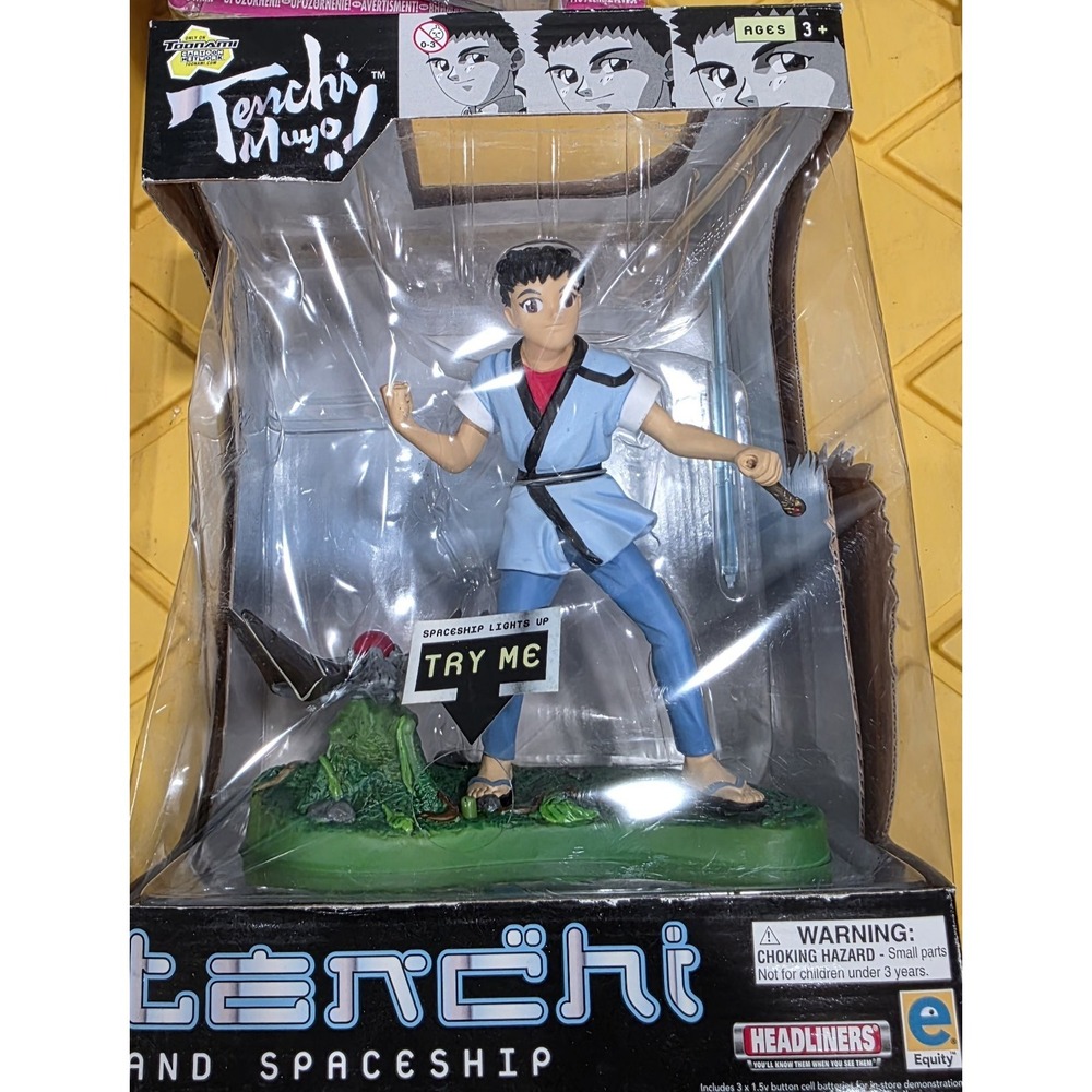 New Pioneeer Tenchi Muyo Anime Light up Figure Tenchi ‎ & Spaceship RARE Toonami